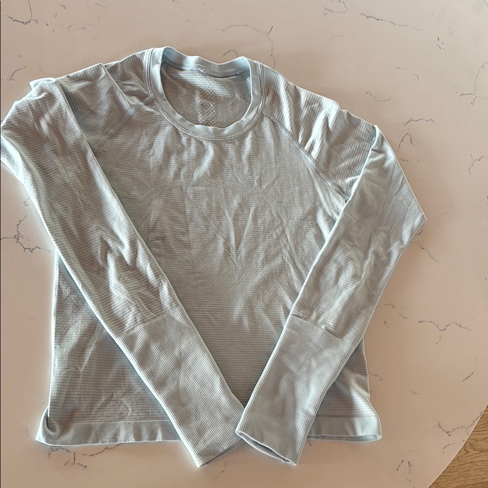 Lululemon Swiftly Tech Long Sleeve Shirt 2.0 Waist Length- Light Blue